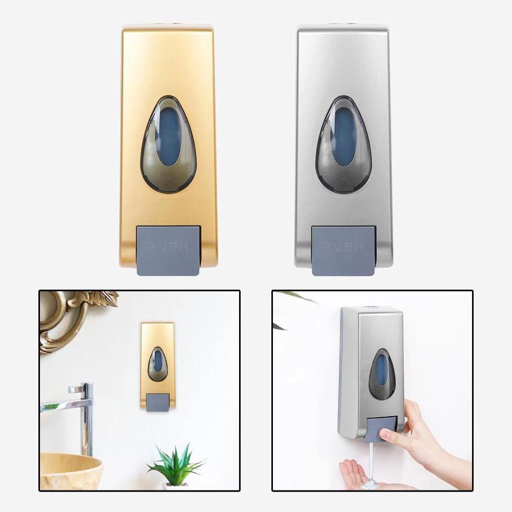 600ml Liquid Soap Dispenser Wall Mounted Refillable Manual Lotion Bottle No Punching Large Capacity Liquid Storage Container