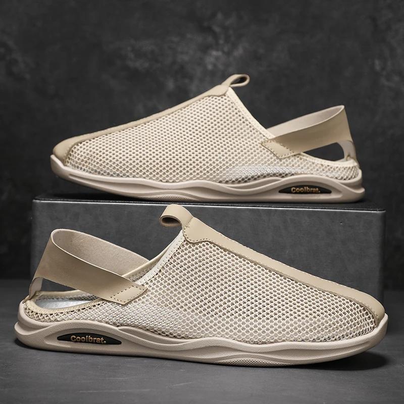 

Man Beach Sandals for Men 2024 Summer Men s Sandals Free Shipping Men s Comfortable Slipper Man s Leather Sandal Trend Trending 44