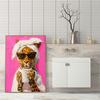 Colorful Leopard Drinking Coffee Maximalist Posters Vivid Morning Canvas Painting Wall Art Print Pictures for Kitchen Home Decor