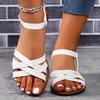 Women's 2025 new summer sandals casual flat sandals versatile fashion Roman shoes comfortable flat holiday beach shoes