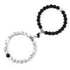 Couple Yin Yang Bracelet Set Men 8mm Natural Stone Heart Shape Magnet Love Braclet for Women Friendship Fashion Jewelry Gift