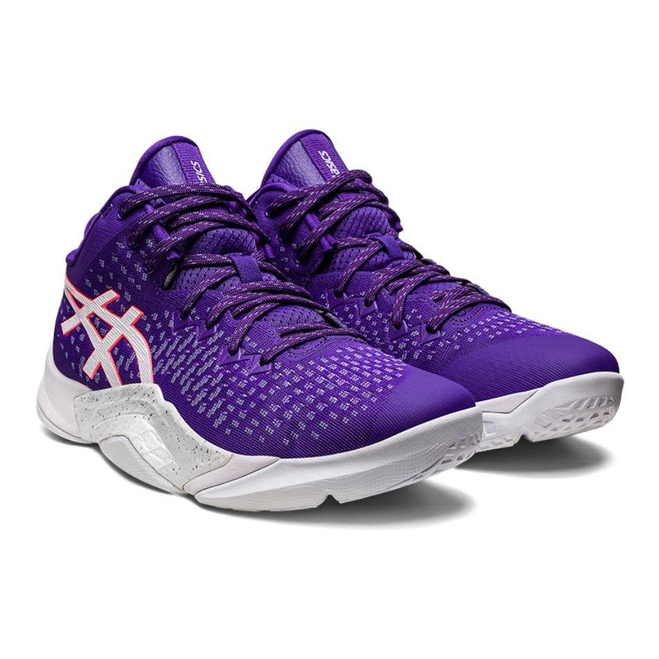 Asics Unpre Ars Mode Vielseitige Mittelhohe Basketballschuhe Herren Sneaker Weiß Lila 1063A036-500