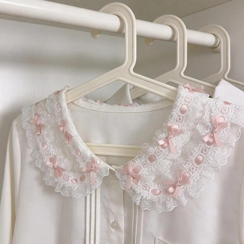 Butterfly Bow Lace Ribbon Pleated Lolita Strap DIY Wearing Ribbon Lace Accessories Lolita Handmade Baby Clothes Collar