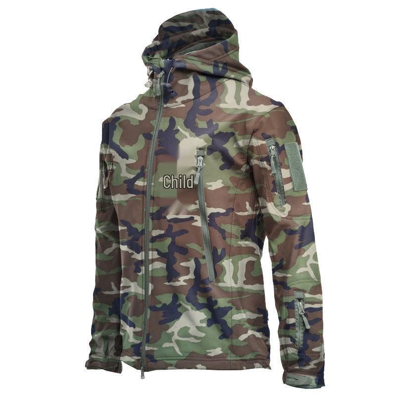 Men's Tactical Outdoor Camouflage Soft Shell Jacket - Windproof Waterproof Fleece Coat for Mountaineering