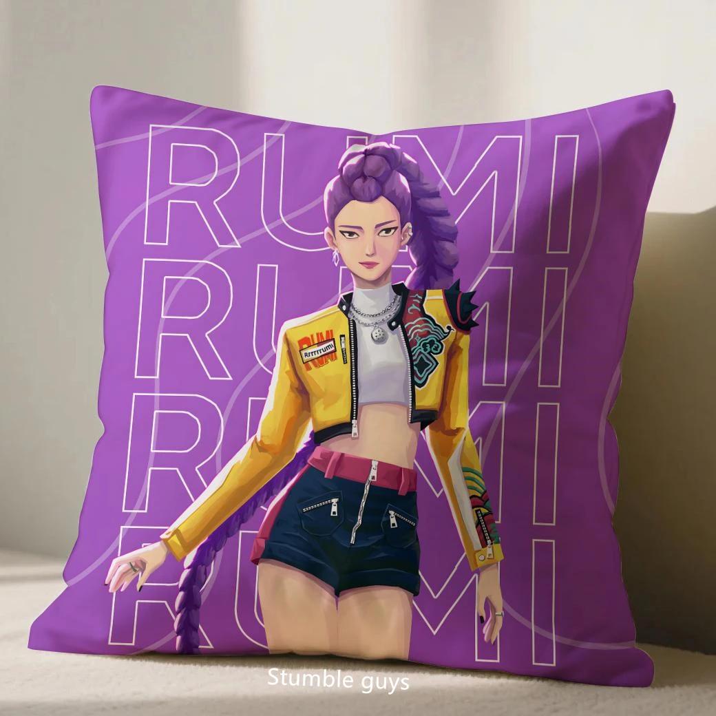 

Kpop Anime 45X45cm Demon Hunters Pillowcase Sofa Cushion Cover Living Room 18x18Inch