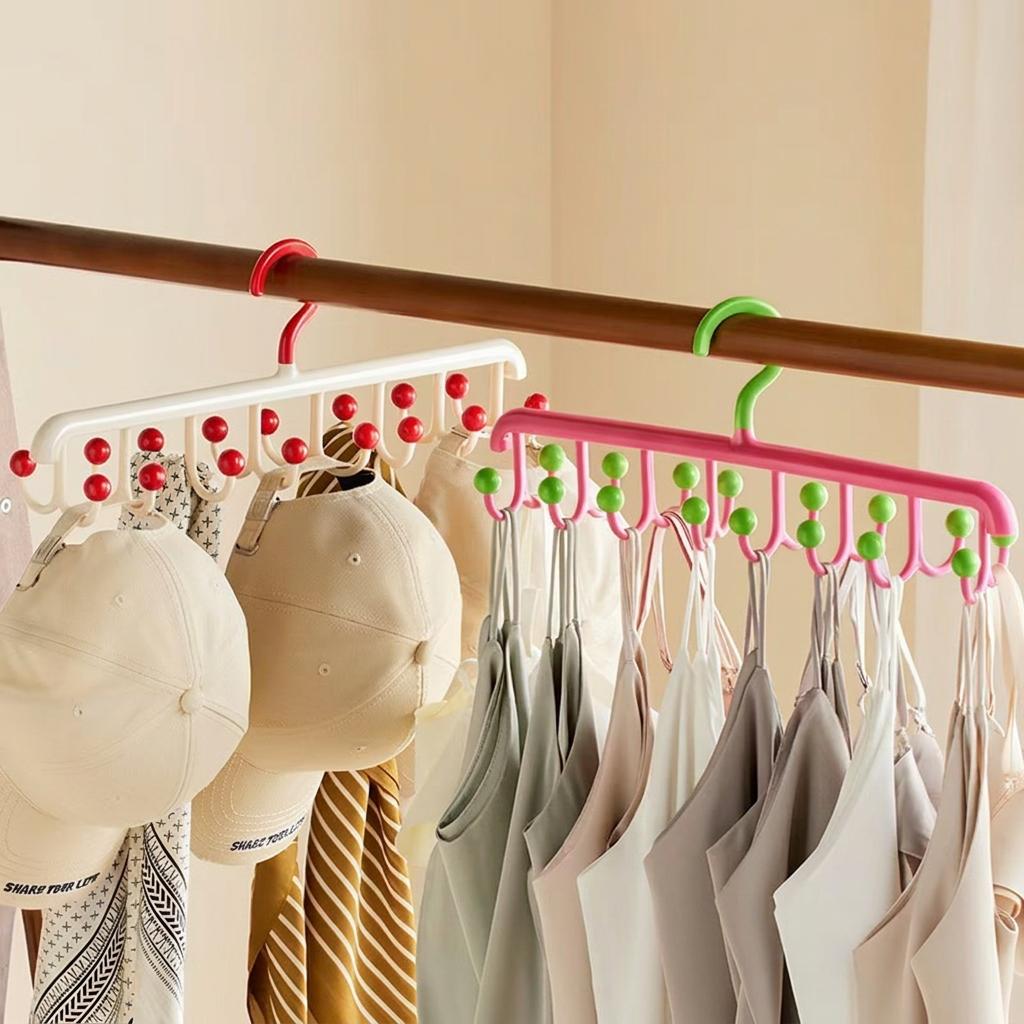 Multifunctional Clothes Hanger Rotatable Rotating Multi-Hook Hanger Space Saving Hanger Foldable For Bedroom Wardrobe Small