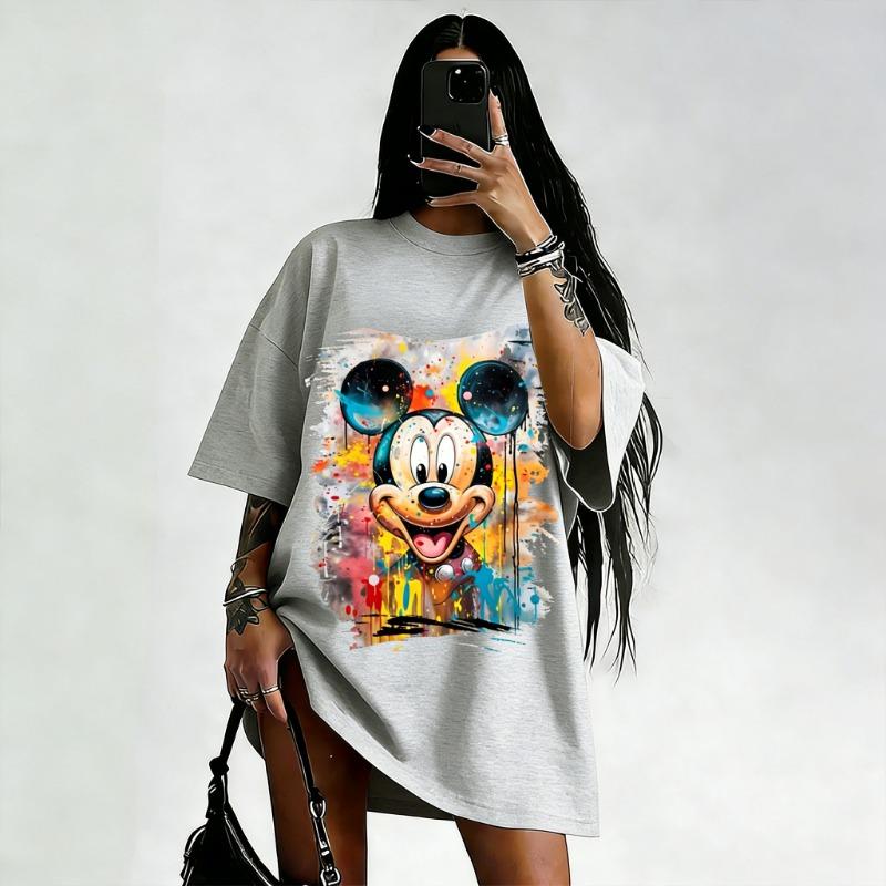 Streetwear 2026 Disney Mickey Minnie Grafik T-Shirt Damen Mann Kurzarm Tee Übergroße Lässige Tops Sommer Y2k Kleidung Unisex