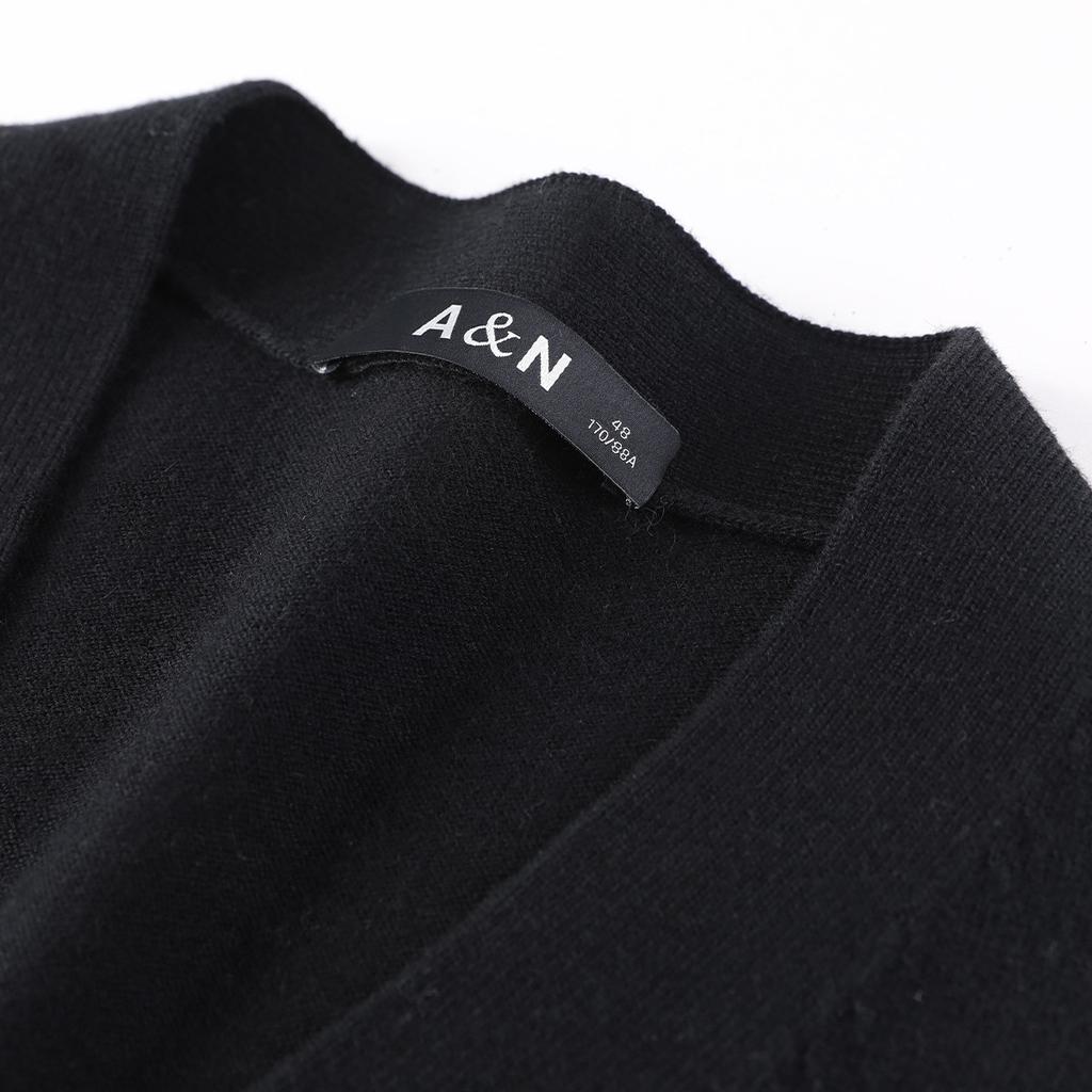 [Cashmere&Sheepskin] Single Breasted V-neck Knitted Vest Cardigan for Autumn and Winter Sleeveless Men's Wool Sweater