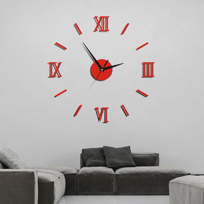 

Европейские настенные часы для гостиной, самоклеящиеся DIY-арт-часы, современные простые настенные часы, декоративные настенные часы-наклейка mirror silver