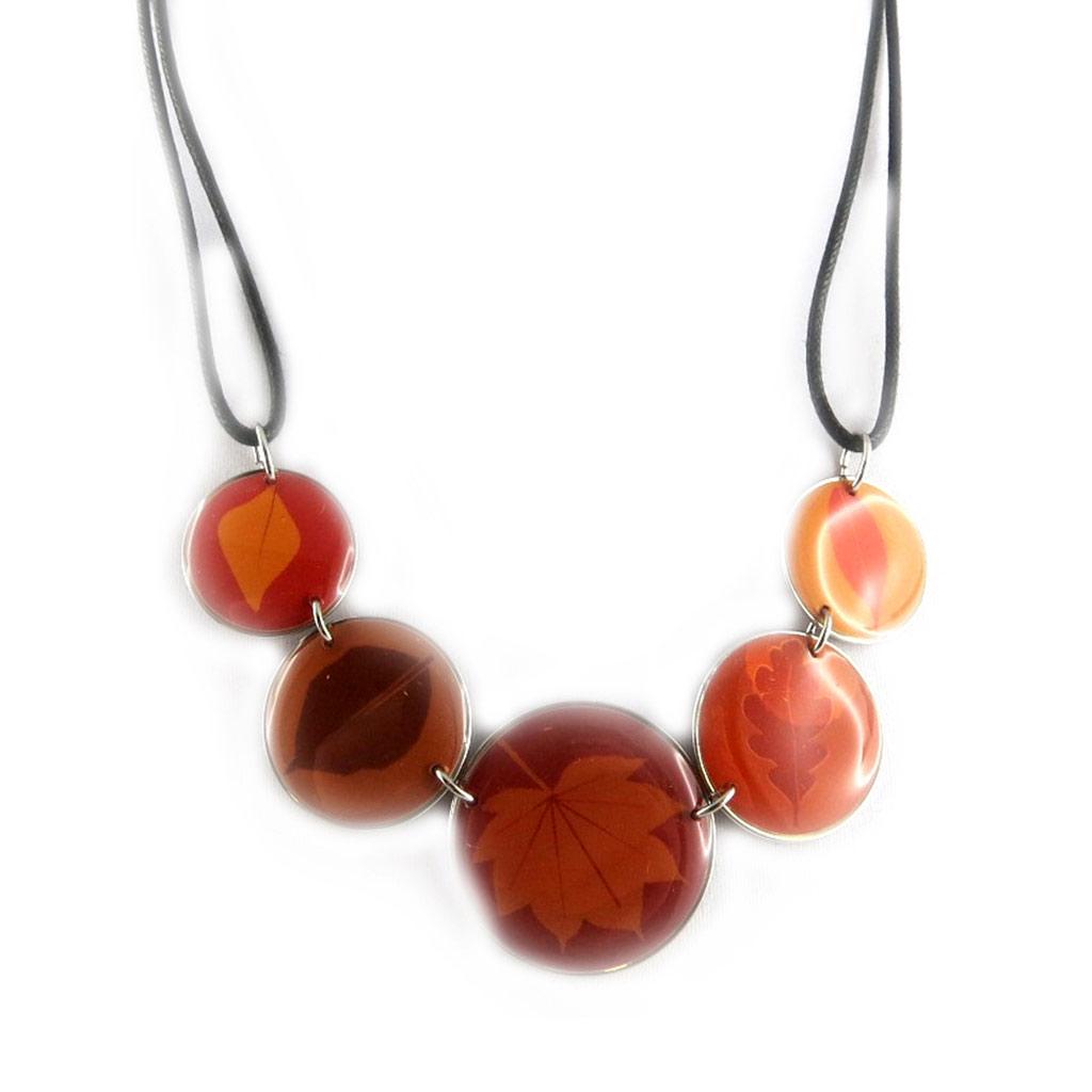 Les Trésors De Lily [D8212] - Orange 'Bamboo' Designer Necklace