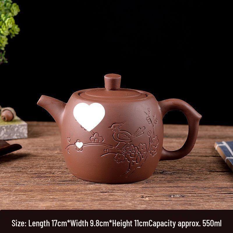 Large Capacity Handmade Yixing Zisha Teapot with Ceramic Teacup Set