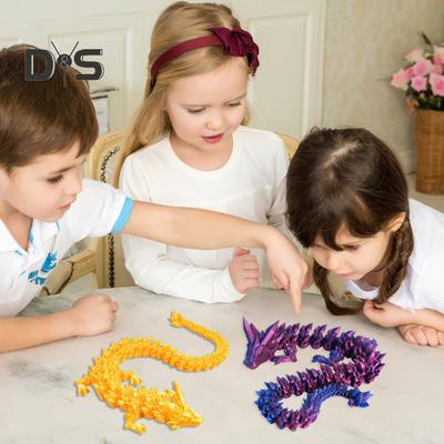 3D Printed Chinese Dragon Figurine Movable Joints Loong Figure Articulated Flying Dragon Model Fidget Toy Desktop Decoration Ornament