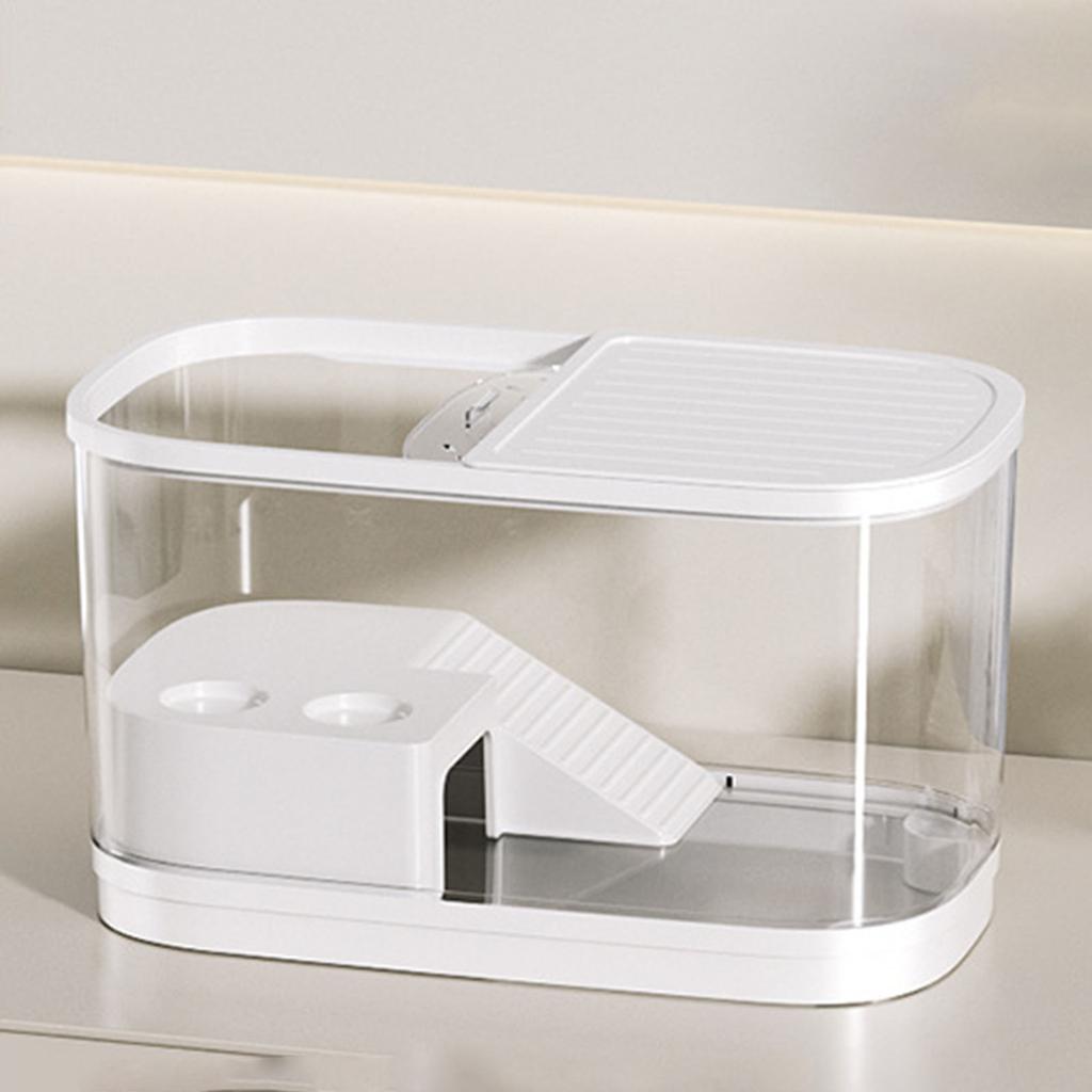 Plastic Aquarium Turtle Tank Kit with Basking Ramp Turtle Terrarium for Crabs Fishes Amphibians Reptiles Small Fish Tank