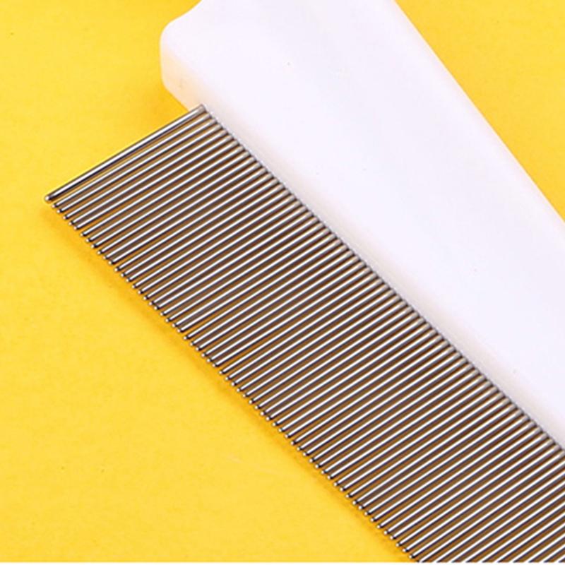 Flea Comb Dog Cat Hair Removal Brush Stainless Steel Dense Teeth Inline Comb Portable Pet Universal Grooming Cleaning Supplies