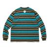 Sitikeonteulisiti Embroidered Logo Multi-Border Long Sleeve T-Shirt Brown X Blue Unisex
