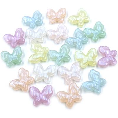 High Quality DIY Jewelry Accessories Fluorescent Butterfly Loose Beads Fashion Loose Beads Creative Acrylic Beads for Necklace Earrings Making 10Pcs