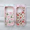 Coque de téléphone rose mignonne avec nœud pour iPhone 16 17 15 14 13 12 11 Pro Max 13 12 7 8 Plus Style Noël Dessin Animé Housse Rose Transparente