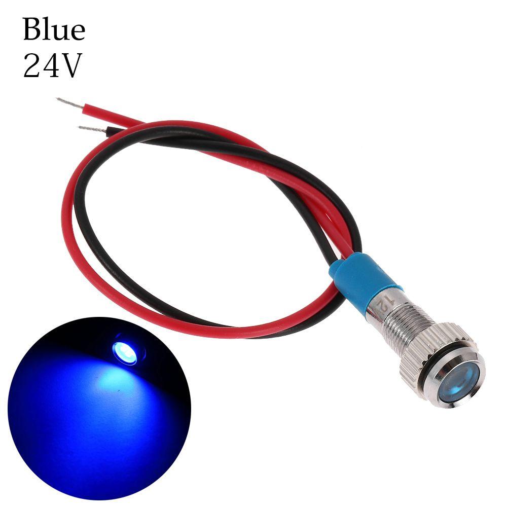 Red Yellow Blue Green White Signal Lamp 6mm LED Metal Indicator Light 3V 5V 6V 9V 12V 24V 220V