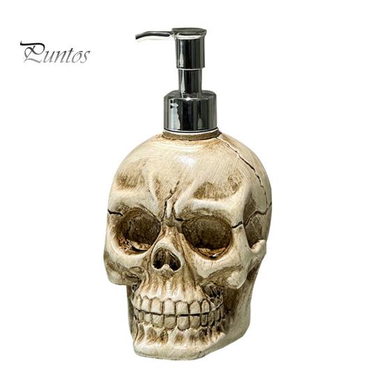 Creativo Stile Gotico Articoli da Toeletta Teschio Dispenser Bottiglia con Pompa, Grande Capacità Vinile Ricaricabile Pompa a Pressione Sapone Liquido Contenitore Lozione,