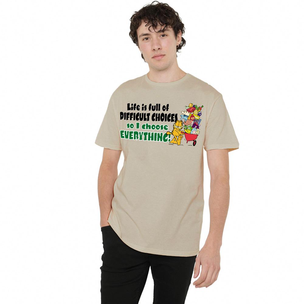 Garfield Mens Difficult Choices T-Shirt