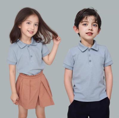 Children's Summer Short Sleeve T Shirts Children's Wear Middle Large Children's T-shirt Cotton Stripe Polo Shirt