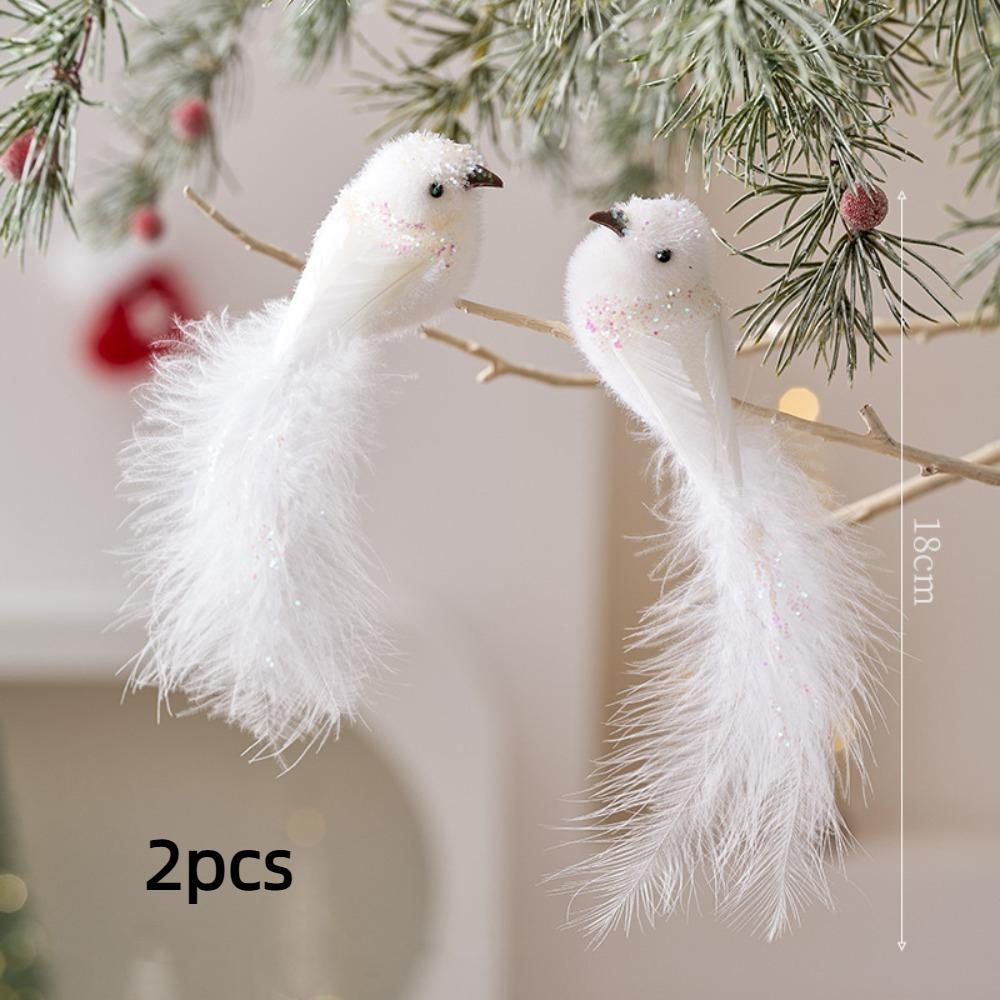 

2 шт. Різдвяні ялинкові прикраси з пінопласту, різдвяні птахи, імітовані штучні пінопластові птахи A