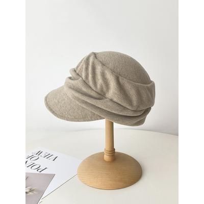 Wool Blended Delicate Pleated Newsboy Hat for Women In Autumn and Winter Comfortable  Fashionable Versatile  Face Showing Small and Soft Style