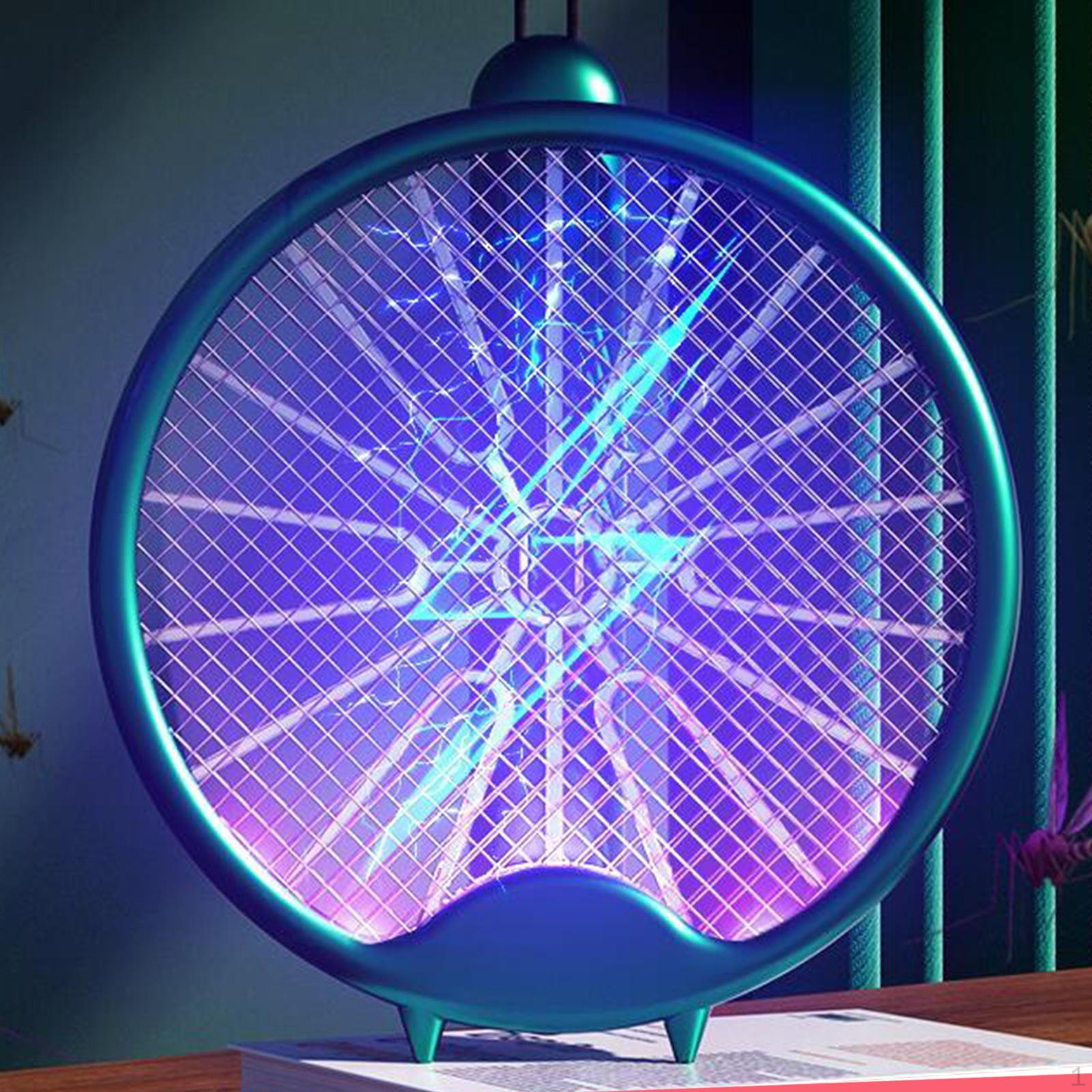 

3000V Electric Mosquito Racket Bug Killer Lamp for Patio Kitchen Home Green