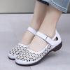 Fashion GKTINOO Genuine Leather Ladies Flats Summer Shoes Woman Plus Size Casual Loafers Hollow Round Toe Soft Comfort Sandals Female