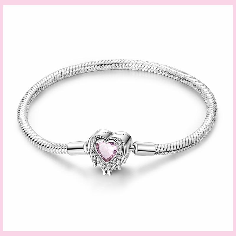 925 Sterling Silver Bracelet Star Moon Blue Eyes Zircon Heart Safety Chain Bracelets Snake Bone Chain Fit DIY Charms Jewelry