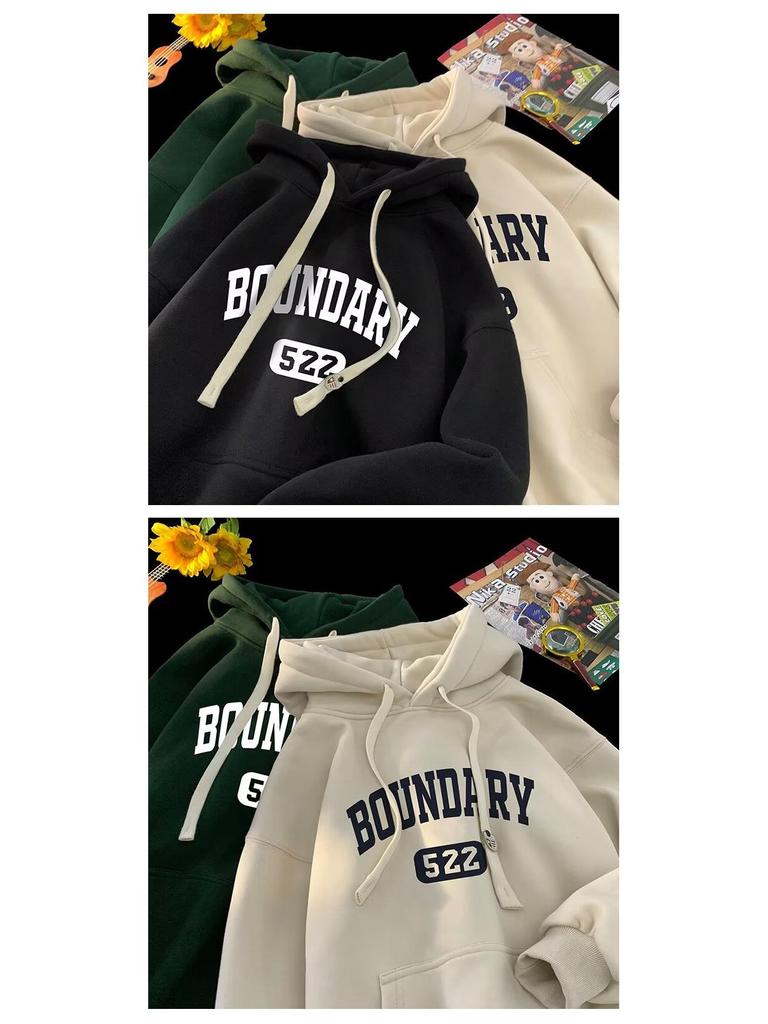 Men's Winter Hooded Sweatshirt - Korean Style, Casual Thickened Pullover with Plus Velvet.