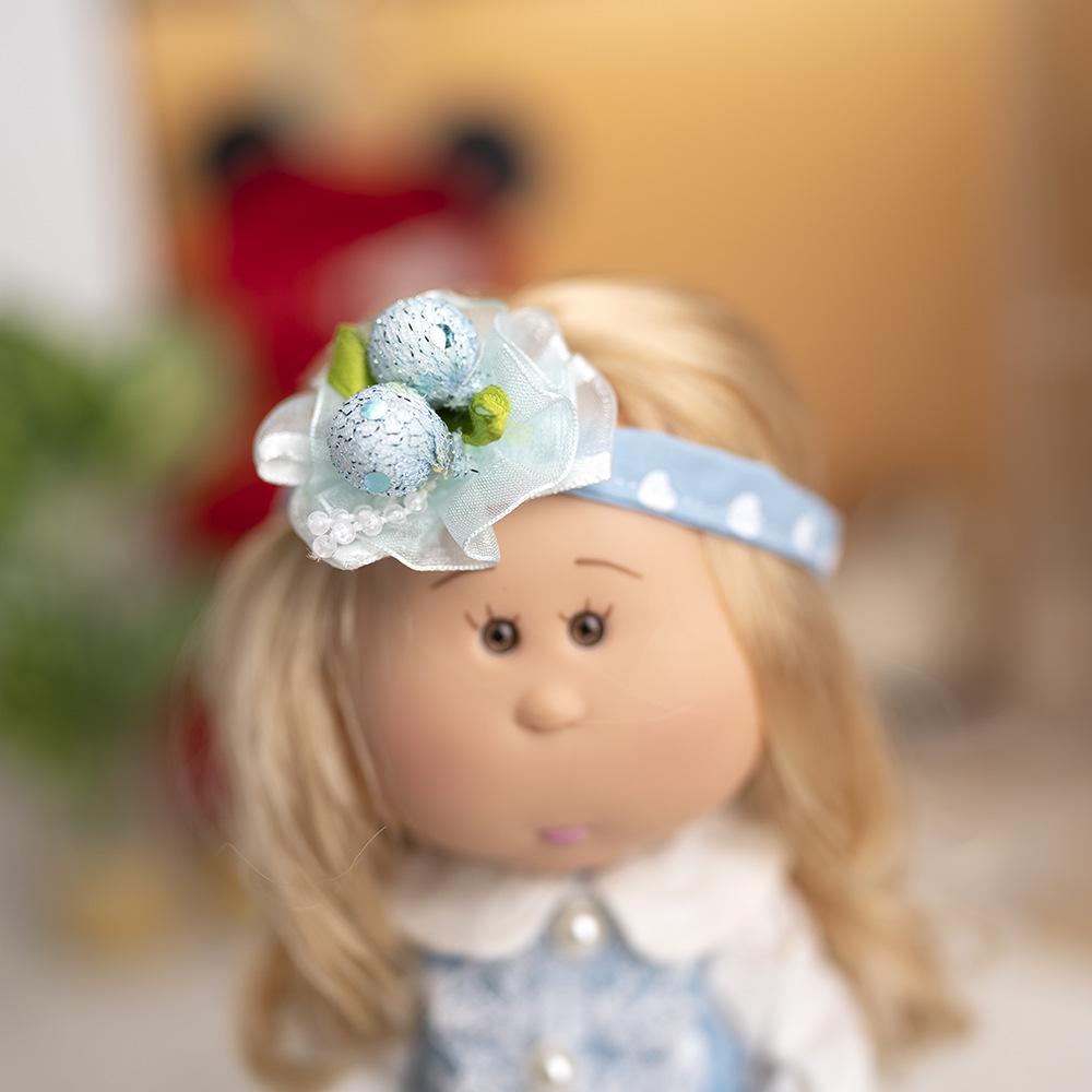 Mia Figur Puppe mit Jeans Latzhosen Set - Silikon Gelenkspielzeug