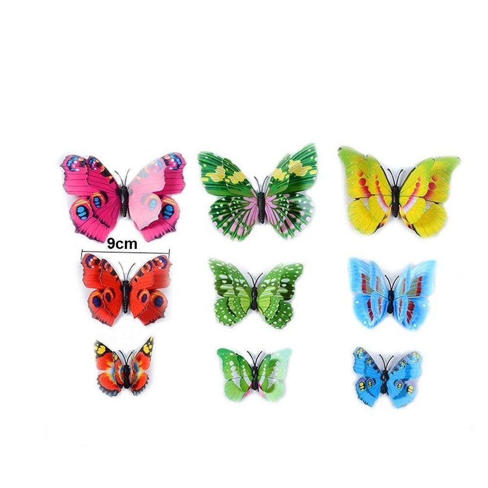 10Pcs Simulation Colorful Butterfly Stakes 3D Waterproof Garden Yard Planter Butterfly Double Layered Grounding Decoration