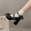 Fashion Women's Spring New Single Shoes Round Head Shallow Bow Thick Sole Anti-slip Wear High Heel Mary Jane Shoes