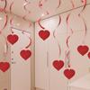 1set Love Heart Pendant Banner Red Valentine Day Wedding Flag Hanger Flower Spiral Garland Home Outdoor Decor Party Favors Supp