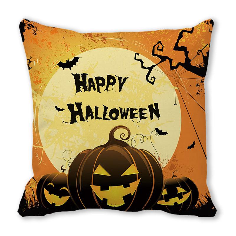 Home Decor Happy Halloween Pillowcase Pumpkin Devil Decor Pillowcase Halloween Print Pillowcase 45x45cm funda de almohada