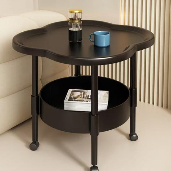 Yousheng  2-Tier Flower Shaped Side Table with Open Storage Shelf Multifunctional Nightstands Living Room Bedroom Office Sofa Couch Bedside Coffee