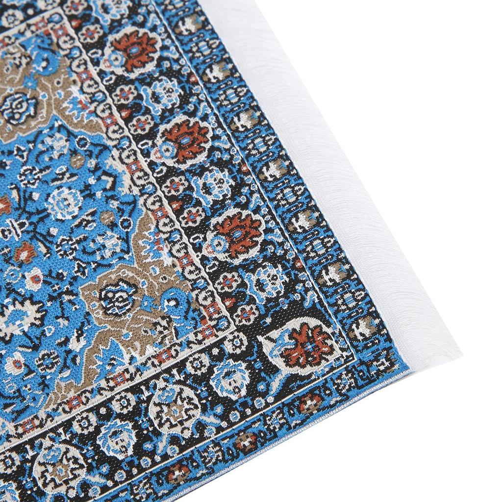 Vintage woven miniature Turkish carpet with floral print for dollhouses