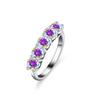 JAIWEN S925 Sterling Silver Rings Moissanite Gemstone Eternity Band Ring Moissanite Jewelry Women Wedding Promise Stackable Ring