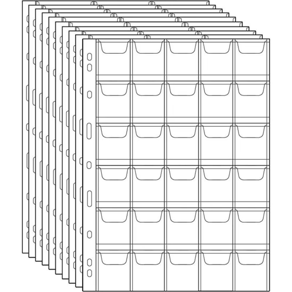 Transparent Inside Pages Coin Album Page PVC Badge Protector  for Coins&Badge