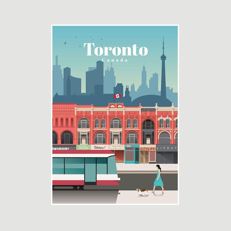 White Paper Cartoon City Landscape Poster Mural London Paris Travel Cities Prints Bedroom Decoration Painting Funny Abstract Wall Art Decor