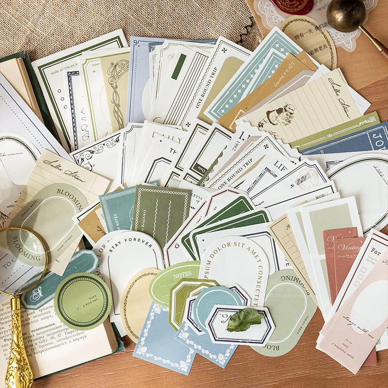 100pcs/pack Vintage Memo Paper Set DIY Scrapbooking School Supplies Decor Junk Journal Marking Stationery Notes Paper