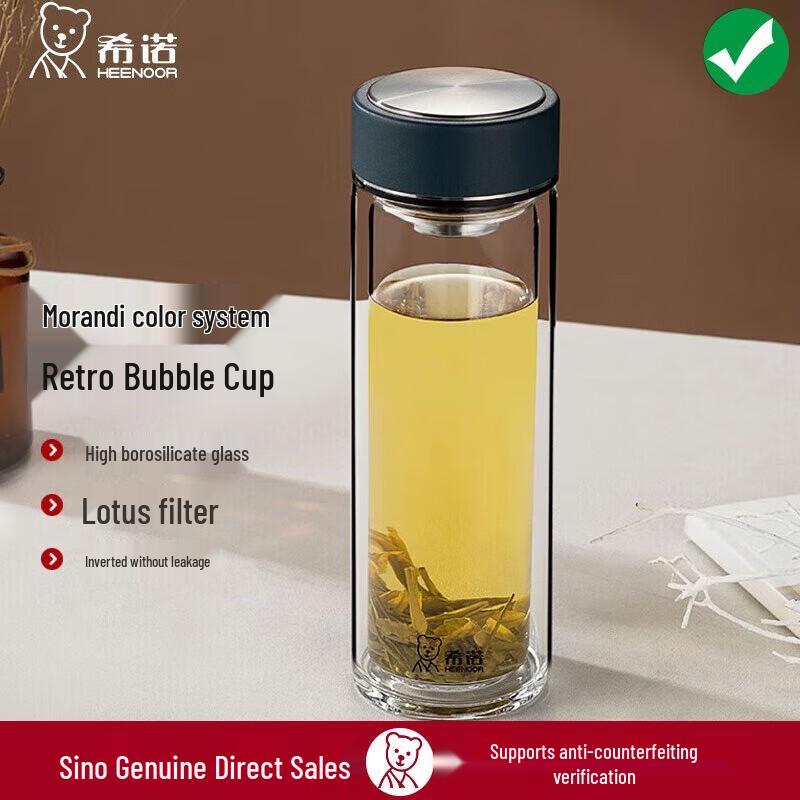 Xinuo Double-Wall Borosilicate Glass Tea Mug