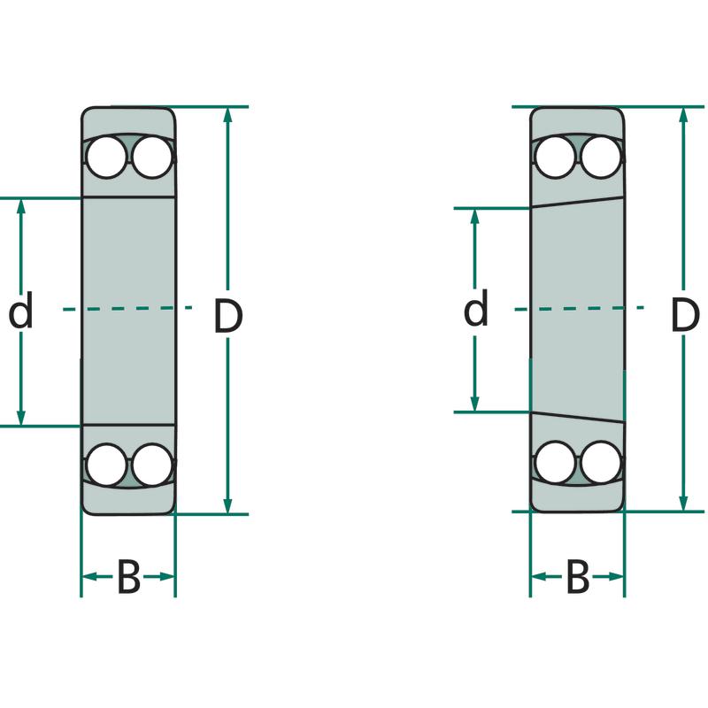 Self-aligning ball bearing, 2-row, 2205, diameter 25/52