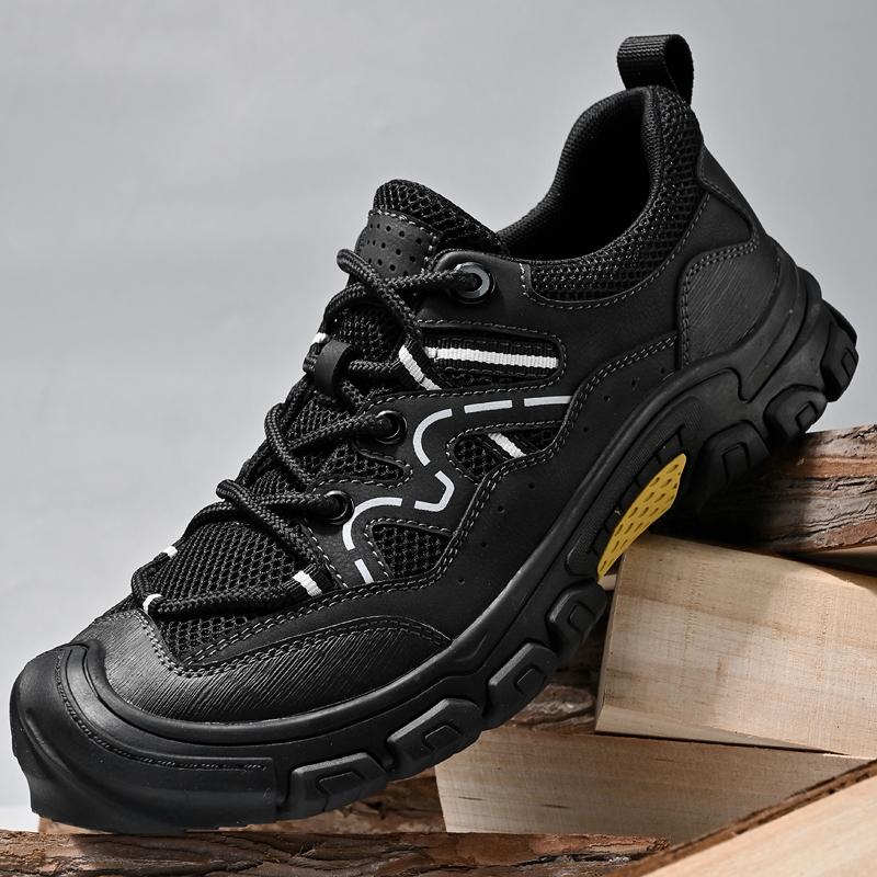 

Summer Daily Breathable Men Quality Comfort Mesh Shoes Leather Casual Mesh Shoes Fashion Outdoor Non-slip Sports Climbing Shoes 46