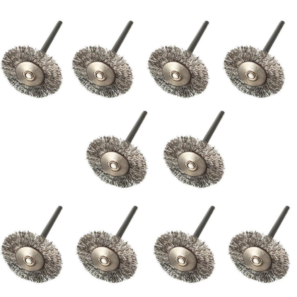BHBL 10 Pcs Stainless Steel Wire Brushes Disc Brush Round Brush 25mm Diameter for