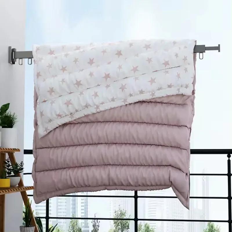 Wall-Mounted Foldable Aluminum Alloy Clothes Drying Rack Perfect for Balcony Bedroom Kitchen Living Room