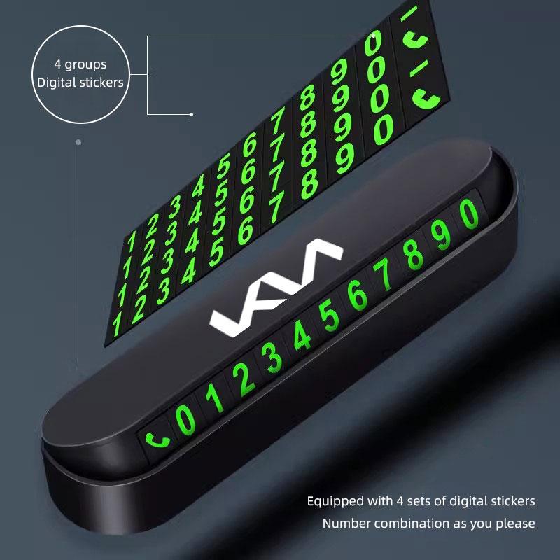 Car Temporary Parking Card Auto Emblem Phone Number Card Plate For KIA K5 K9 Ceed RIO Sorento Stinger Forte EV6 Niro Soul Cerato VP5