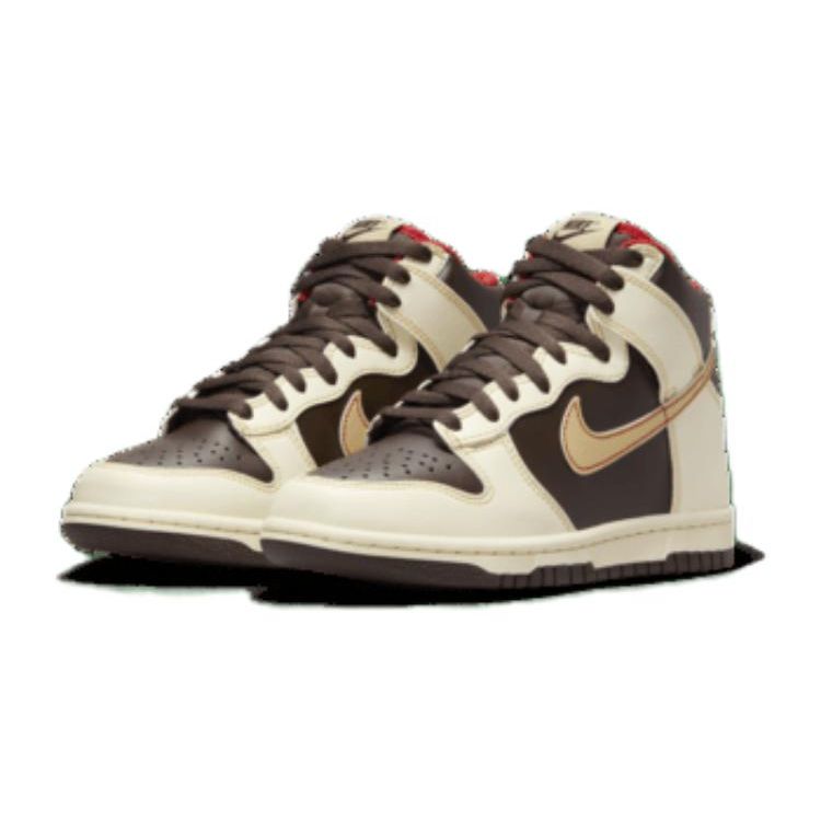 Nike Dunk High GS Baroque Brown Kids Sneakers Sesame Coconut-Milk Mystic-Red DB2179-200