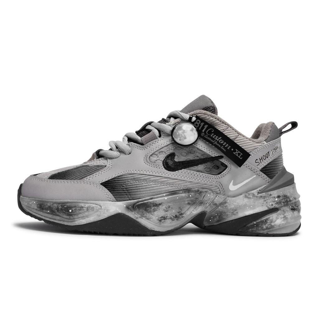 Nike M2K Abrasion Resistant Low top Chunky Sneakers Unisex Black Gray BV0074-001(Team80-S-BOX)
